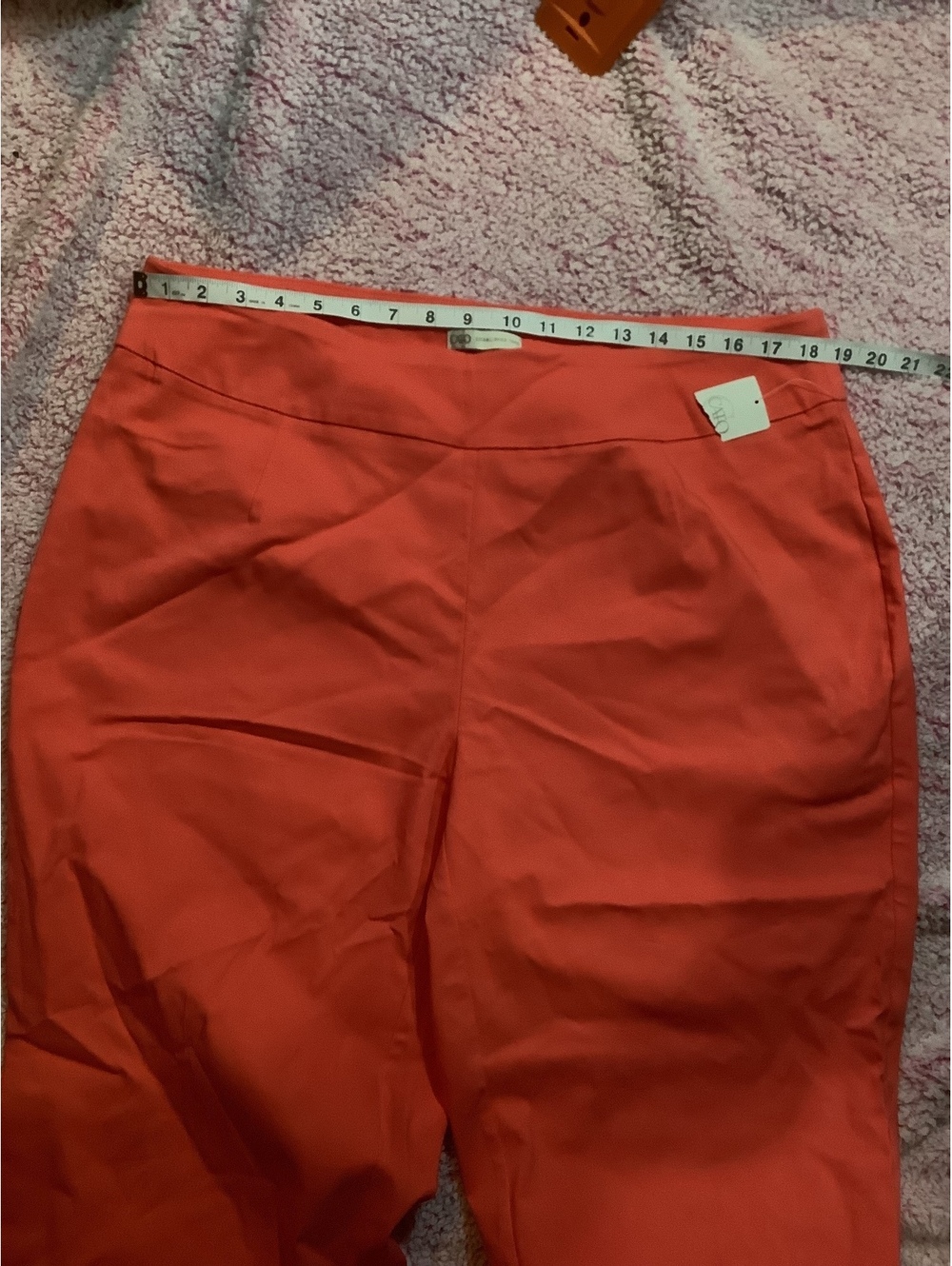 Cato’s Coral Orange Women's Cropped Pants with Decorative Hem Size 18W